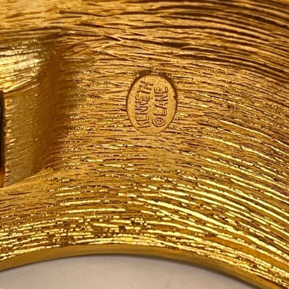 Gold Orange Black White Tiger Stipe Bangle Kenneth J Lane - Picture 8 of 15